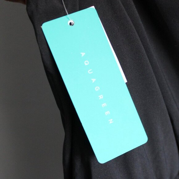 Aqua Green Women's Black Standard Keyhole Blouson Romper One-Piece Swimsuit XL - Picture 5 of 10